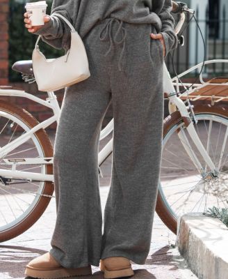 Women's Grey Loose Leg Jersey Pants