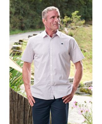 Short Sleeve Flower Cotton Poplin Shirt