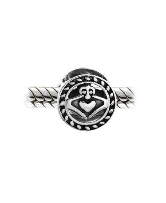 Set of 2 BFF Celtic Claddagh & Irish Infinity Love Knot Heart Charm Bead Sterling Silver