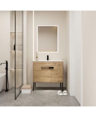 36 Inch Bathroom Vanity with Optional Floating or Freestanding Design and Sink