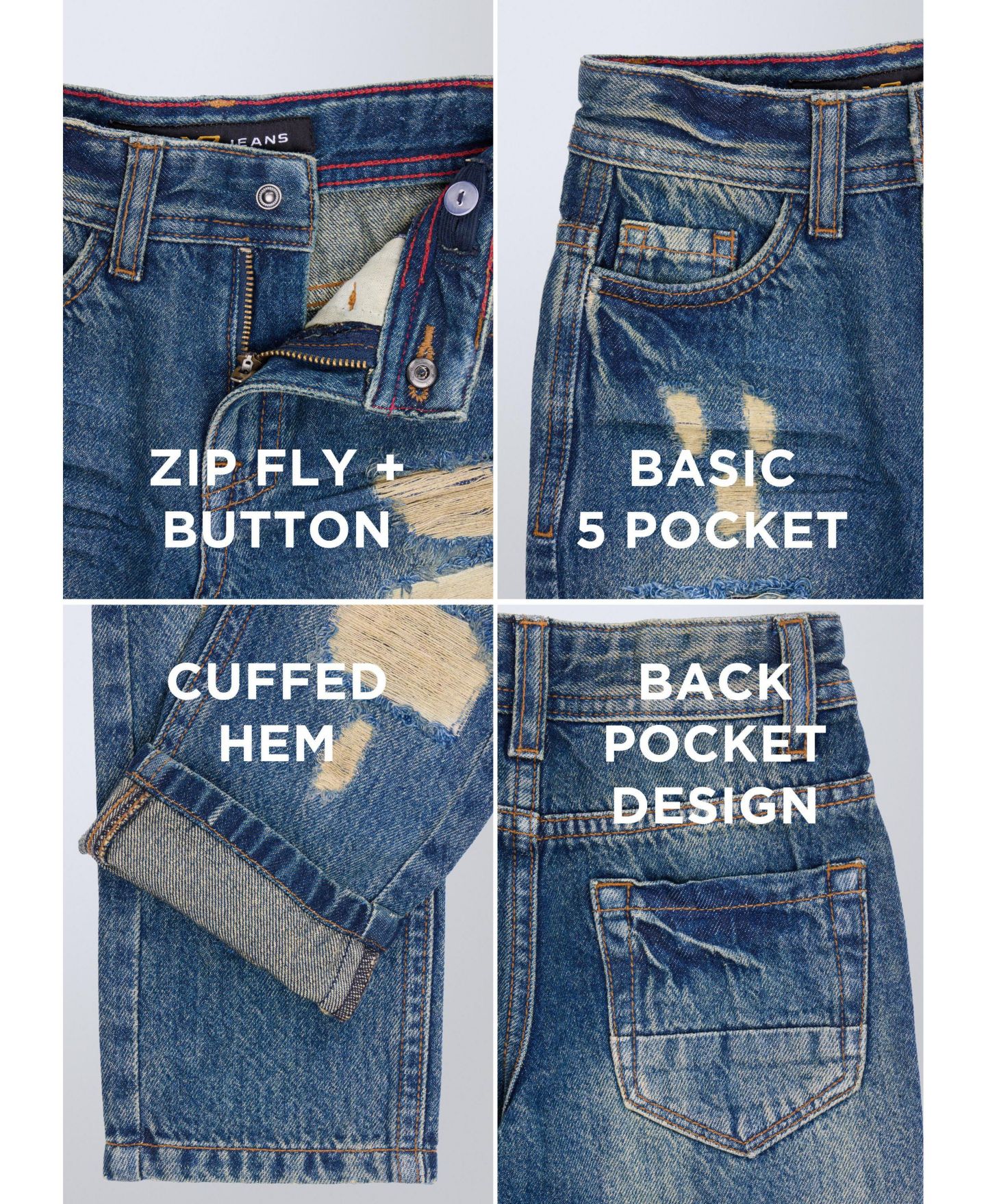 Джинсы XRAY Distressed Jeans 2T-4T для мальчиков-малышей, цвет: Синий, вариант 1 — фото 3