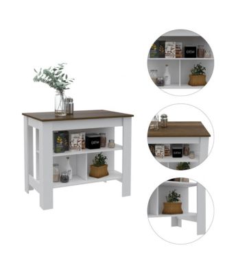 Modern Kitchen Island with Storage Shelves and Drawer for Meal Prep and Organization