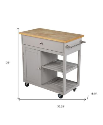 Rolling Kitchen Island with Storage Space, Towel Rack, and Utility Drawer