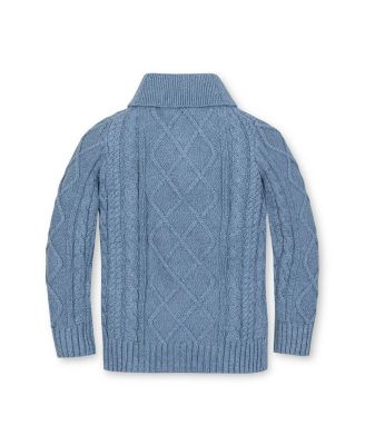 Little and Big Boys' Organic Long Sleeve Shawl Collar Cable Sweater