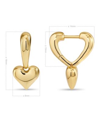 Sweet Heart Huggie Hoop Earrings in Gold Plated Sterling Silver