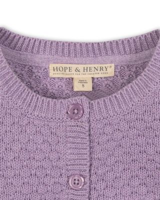 Girls Organic Long Sleeve Textured Cardigan Sweater