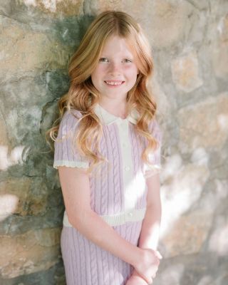 Toddler Girls Organic Short Sleeve Collared Button Front Sweater Dress