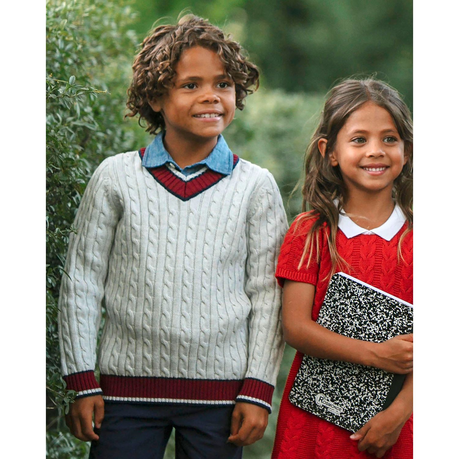Hope and Henry Little and Big Boys' Organic Long Sleeve V-Neck Cricket Sweater