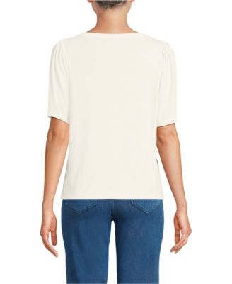 Women's Elbow Sleeve Supima Cotton Boatneck T-Shirt