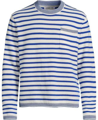 Men's Long Sleeve Textured Cotton Crewneck Sweater