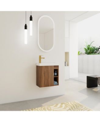 20" Floating Bathroom Vanity with Resin Sink and Soft-Close Door