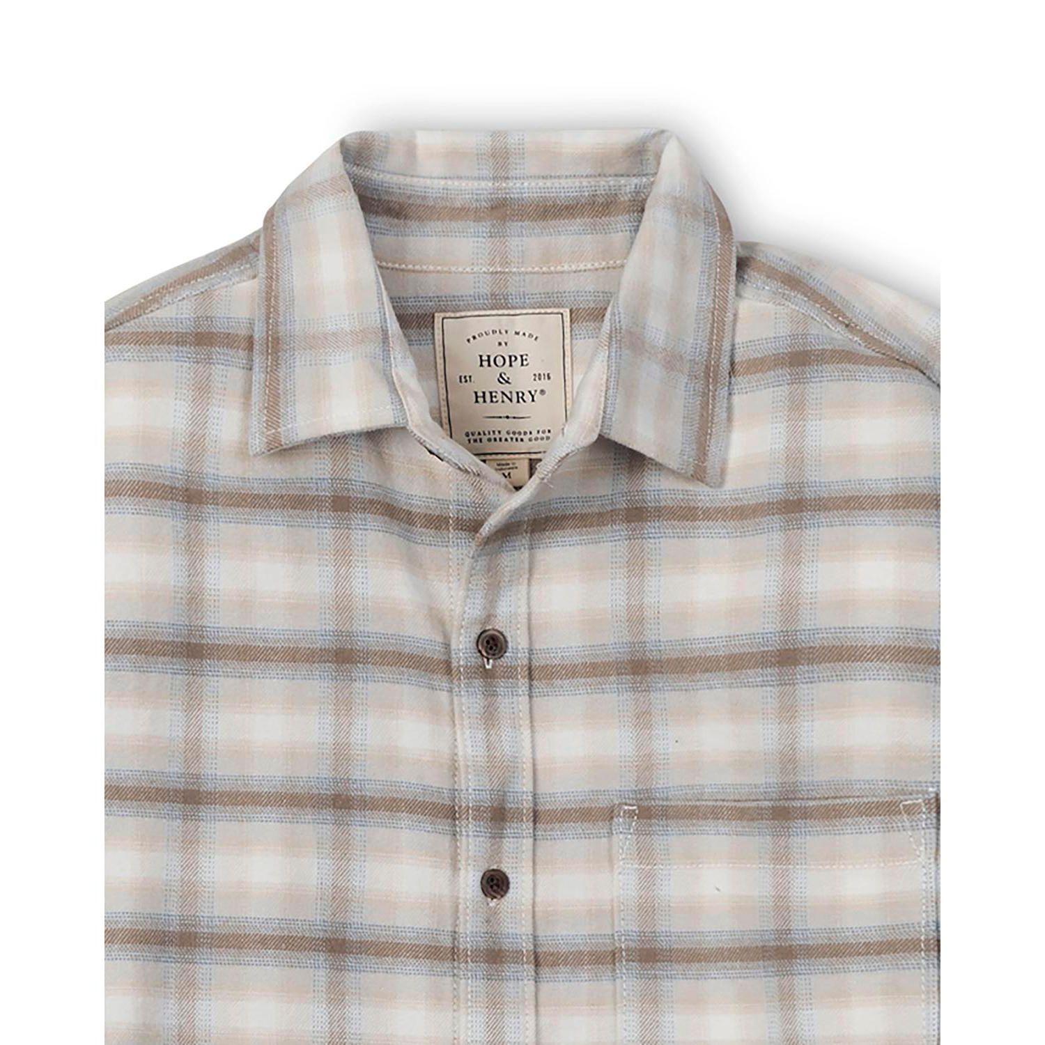 Men's Hope and Henry Organic Long Sleeve Flannel Button Down Shirt