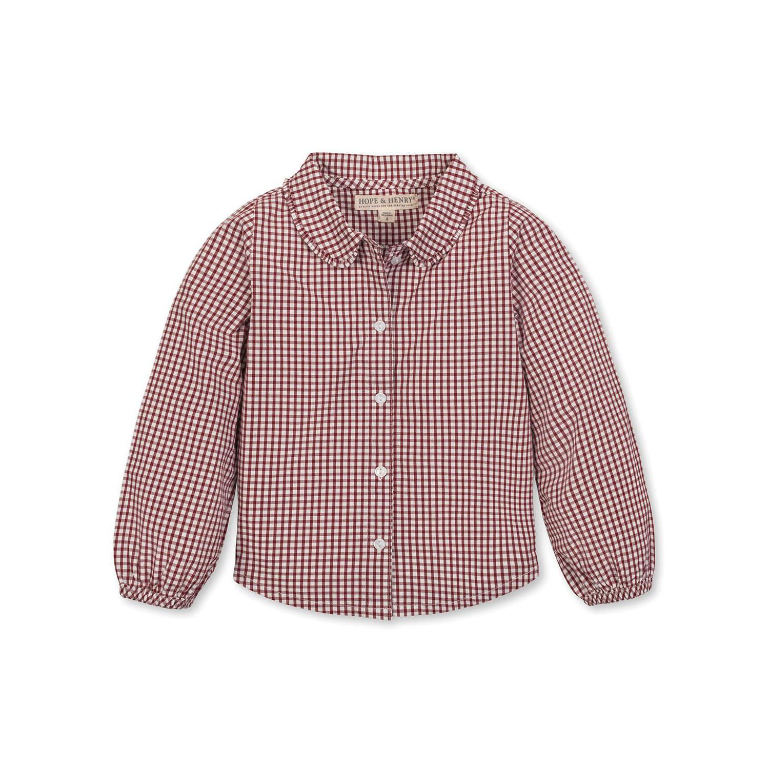 Toddler Girls Hope and Henry Organic Button Down Peter Pan Collar Top