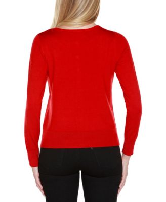 Women's Embellished Neckline Cardigan Sweater