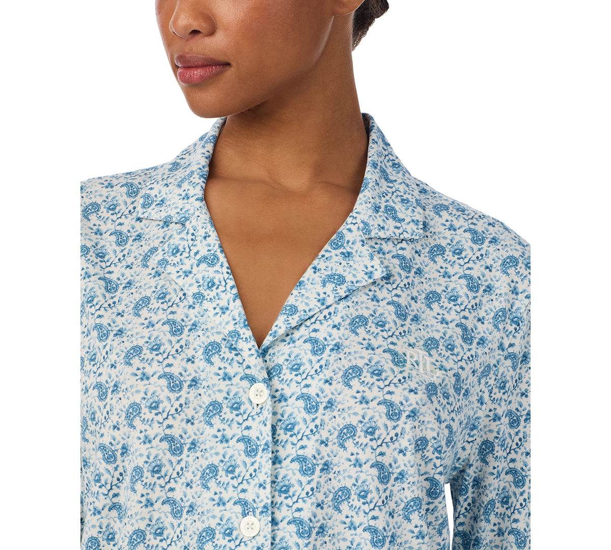 Ralph Lauren Women's 3/4-sleeve Pajama Set In Blue