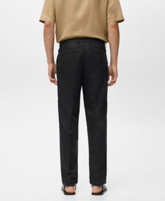 Men's Linen And Lyocell Blend Straight-Leg Pants