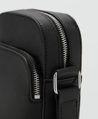 Men's Patent Leather-Effect Shoulder Bag