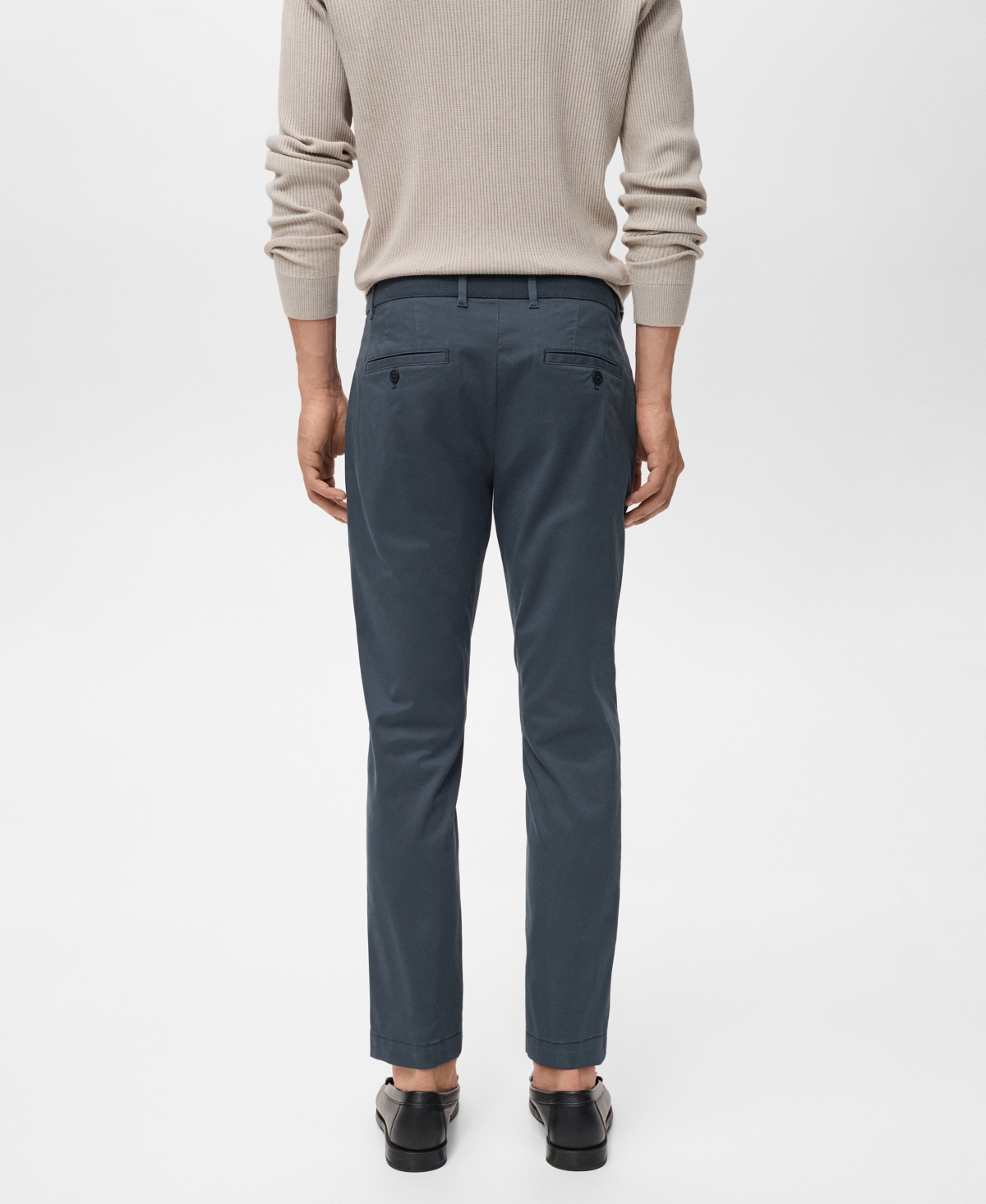 Mango Men's Prato Cropped Tapered Chino Pants In Blue