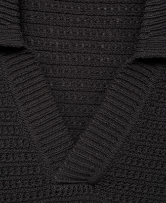 Men's Crochet Cotton Polo Shirt