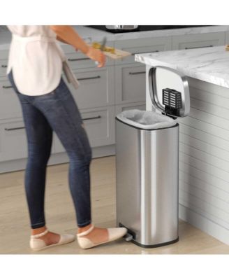 SoftStep Stainless Steel Trash Can with Odor Filter