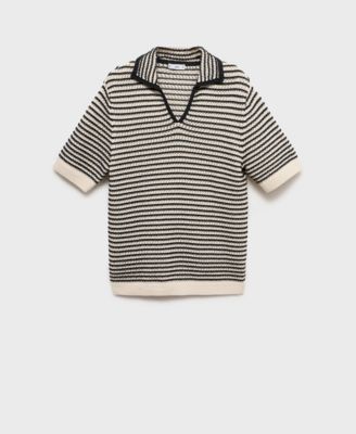 Men's Striped Structure Cotton Polo Shirt