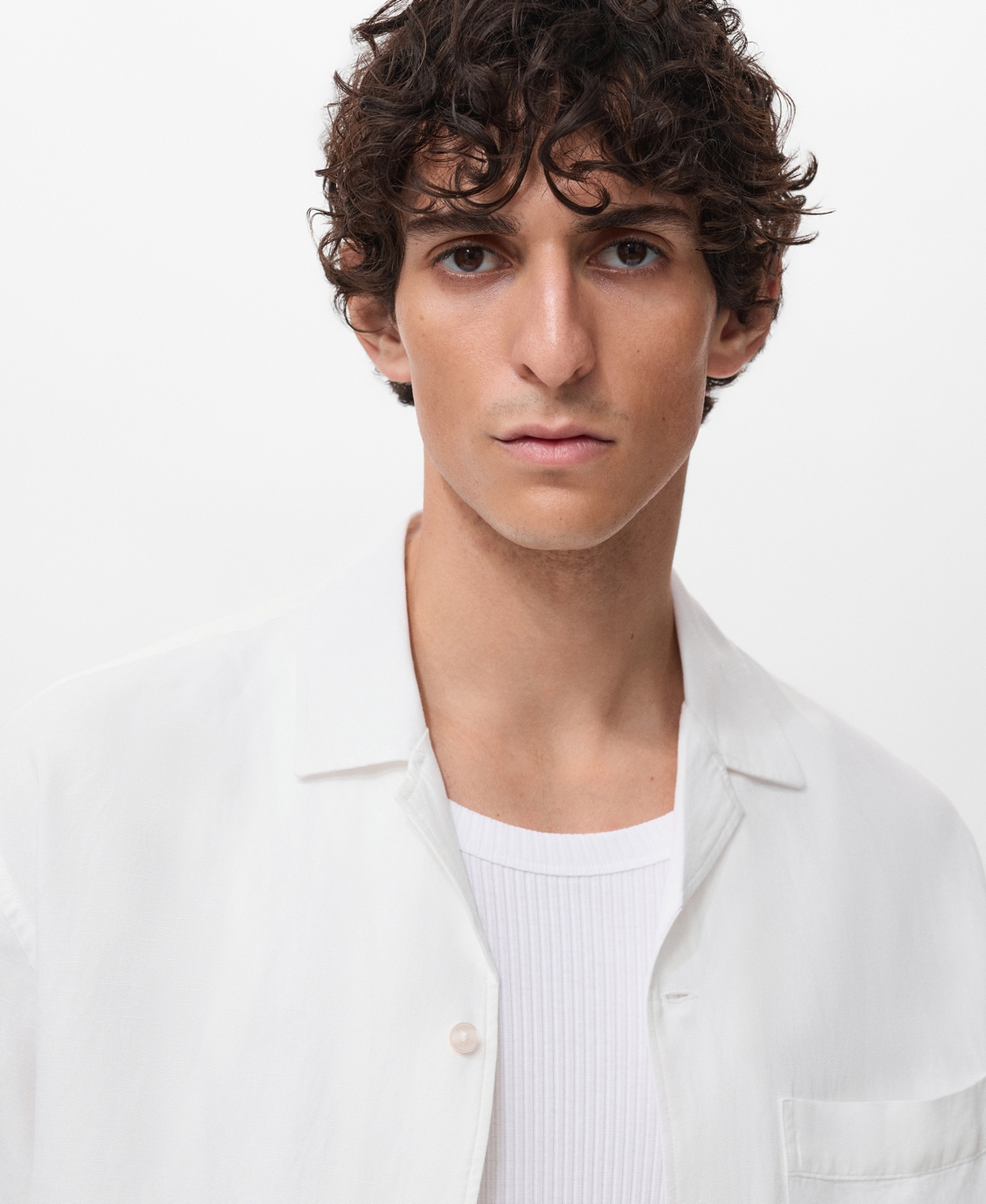 Mango Men's Regular-fit Linen Blend Shirt In White