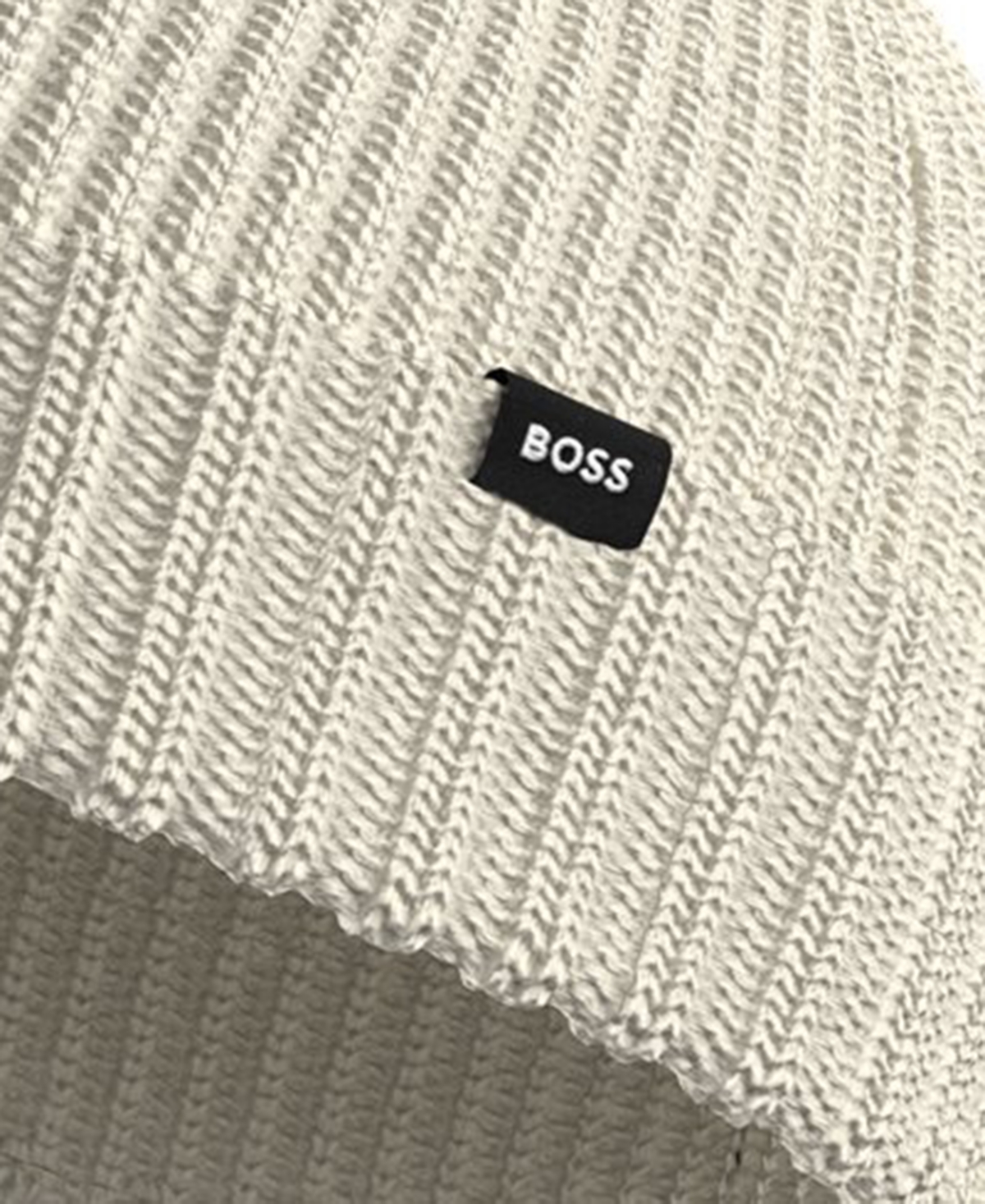 Hugo Boss Men's Ribbed Hat In Neutral