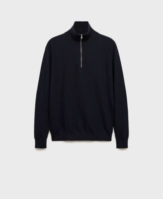 Men's Zipper Collar Microstructure Sweater