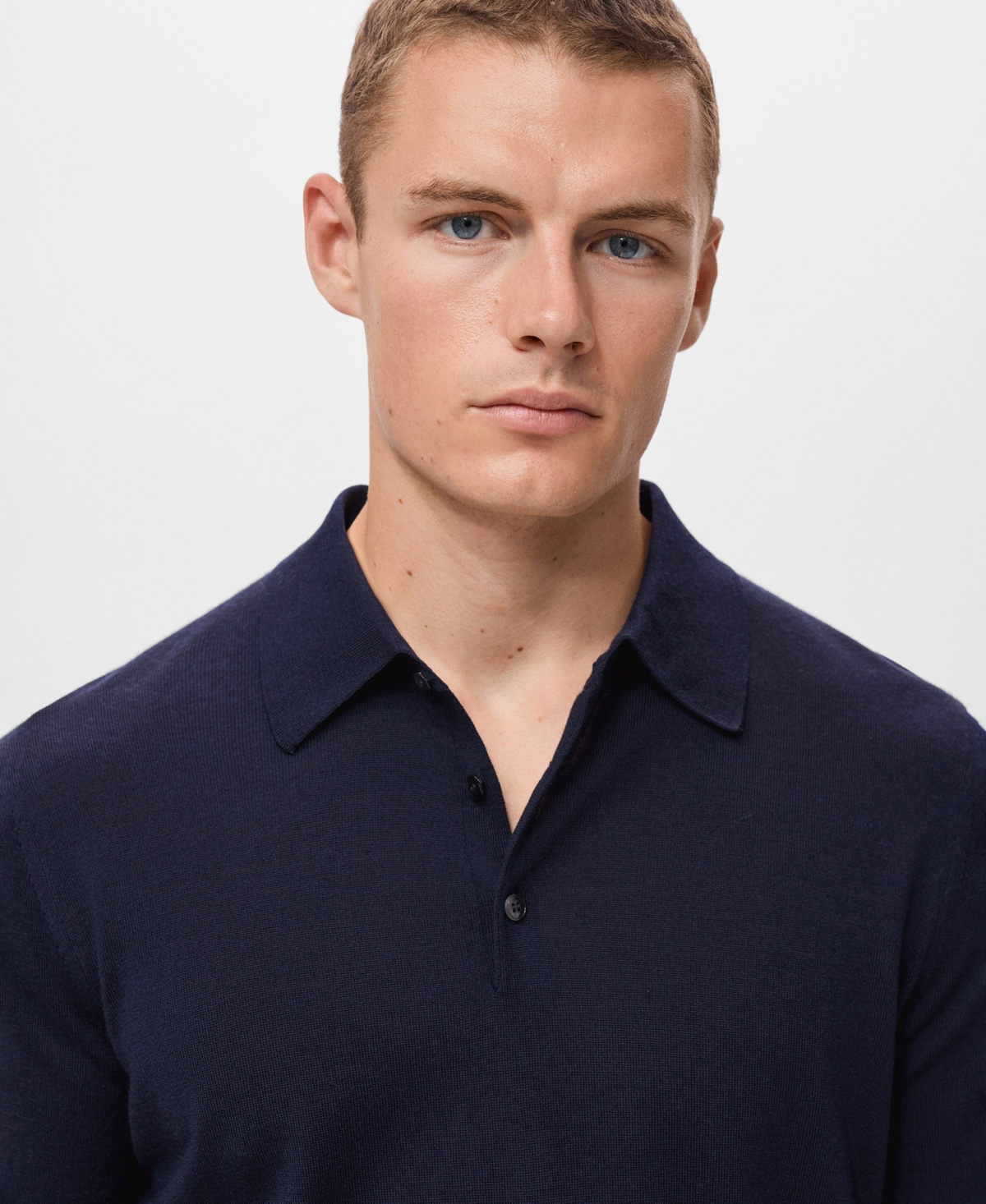 Mango Perkins Wool Quarter Zip Sweater In Blue