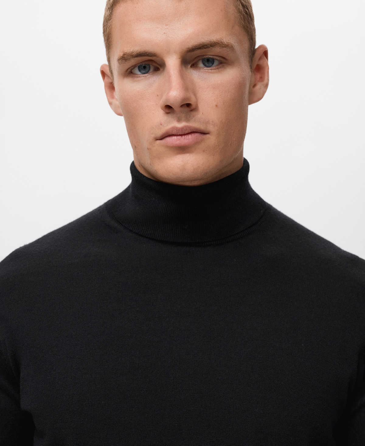 Mango Turtleneck Wool Sweater In Black