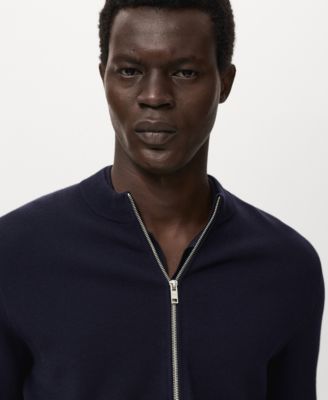 Men's Zipped Knit Cardigan Sweater