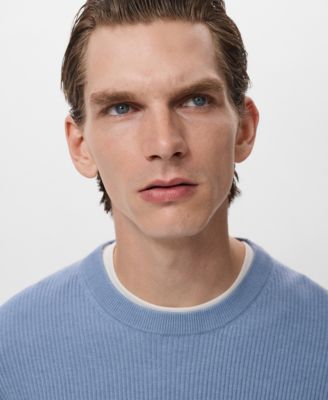 Men's Fine Rib-Knit Cotton Sweater