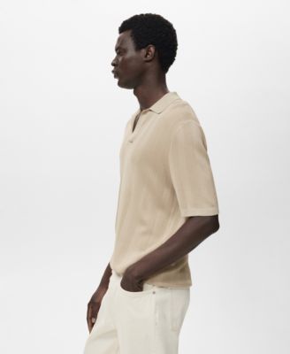 Men's Ribbed Knit Polo Shirt