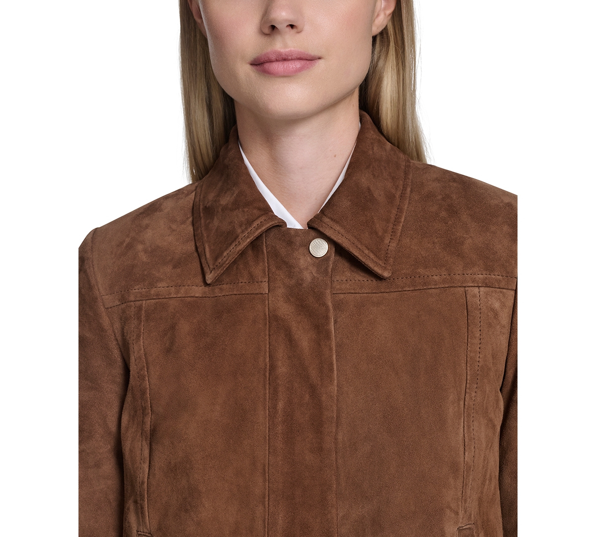 Cole Haan Suede Jacket In Brown