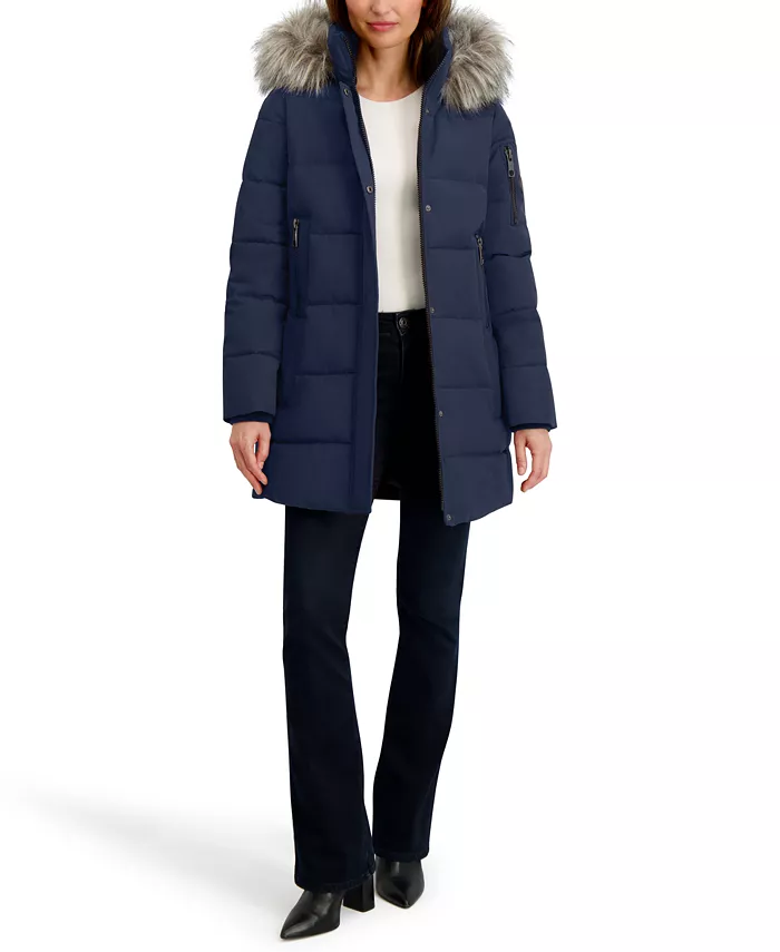 Women's Faux-Fur-Trim Hooded Puffer Coat - thumbnail 8