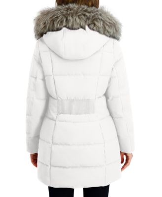 Women's Faux-Fur-Trim Hooded Puffer Coat