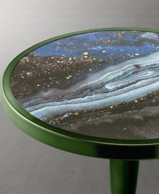 Knoll 16" Metal Round End Table with Pedestal Base