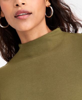 Women's Cap-Sleeve Mock-Neck Midi Dress, Exclusively at Macy's