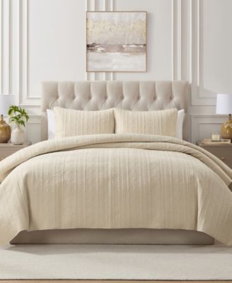 Seventh Studio Cable Knit Quilt Sets In White