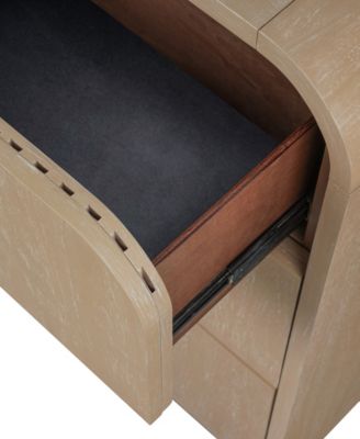 Adrienne 26.5" Solid Wood 2-Drawer Nightstand with USB Ports