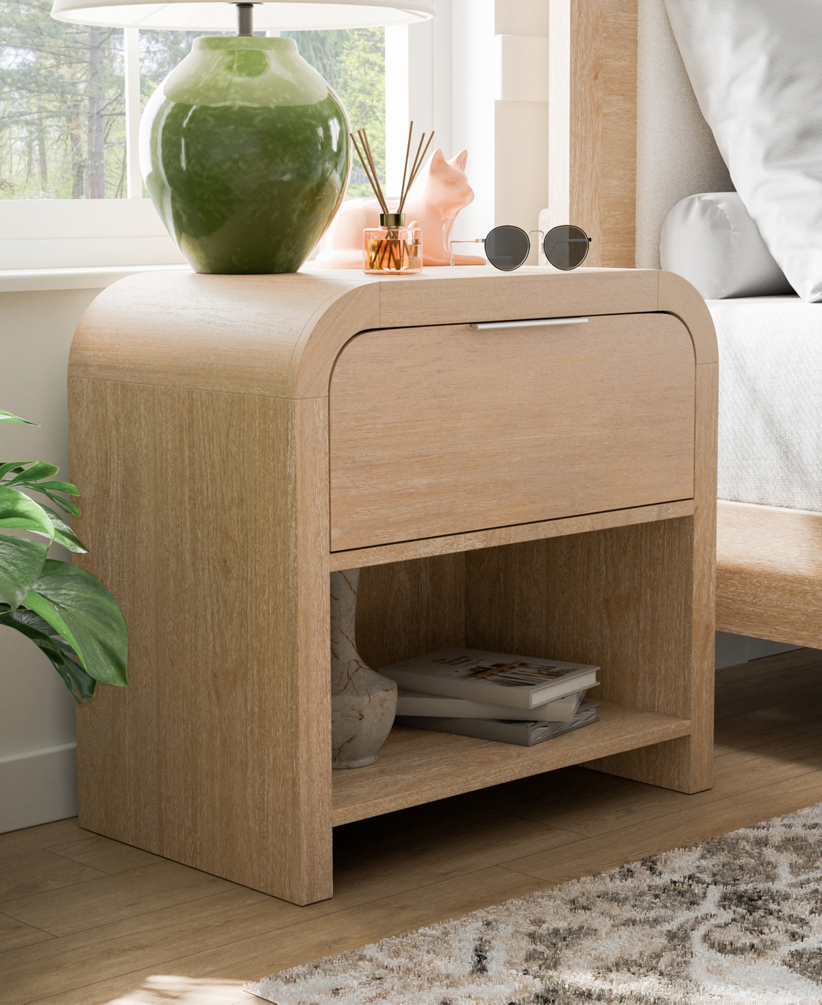 Furniture Of America Elowyn 27" Solid Wood 1-drawer Nightstand With Shelf In Brown