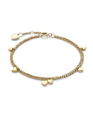Mini Heart Gold Tone Stainless Steel Bracelet