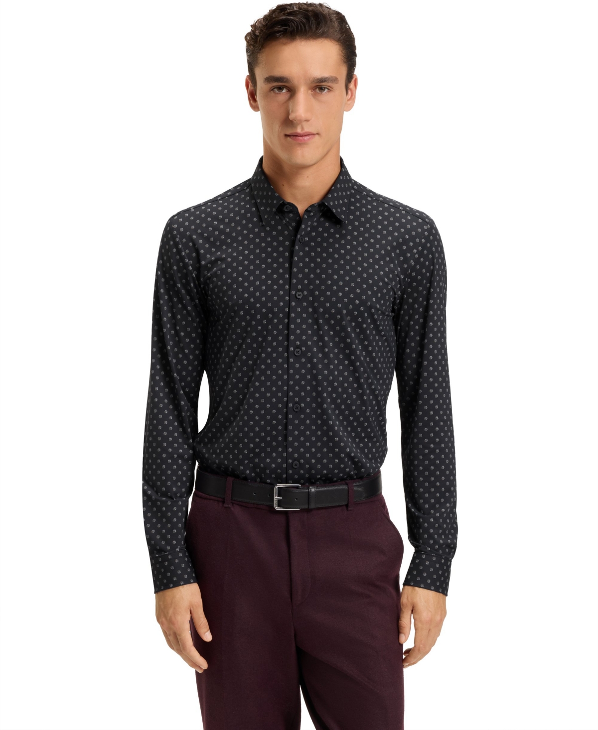 Hugo Boss Boss By  Men's Performance-stretch Slim-fit Dress Shirt In Black
