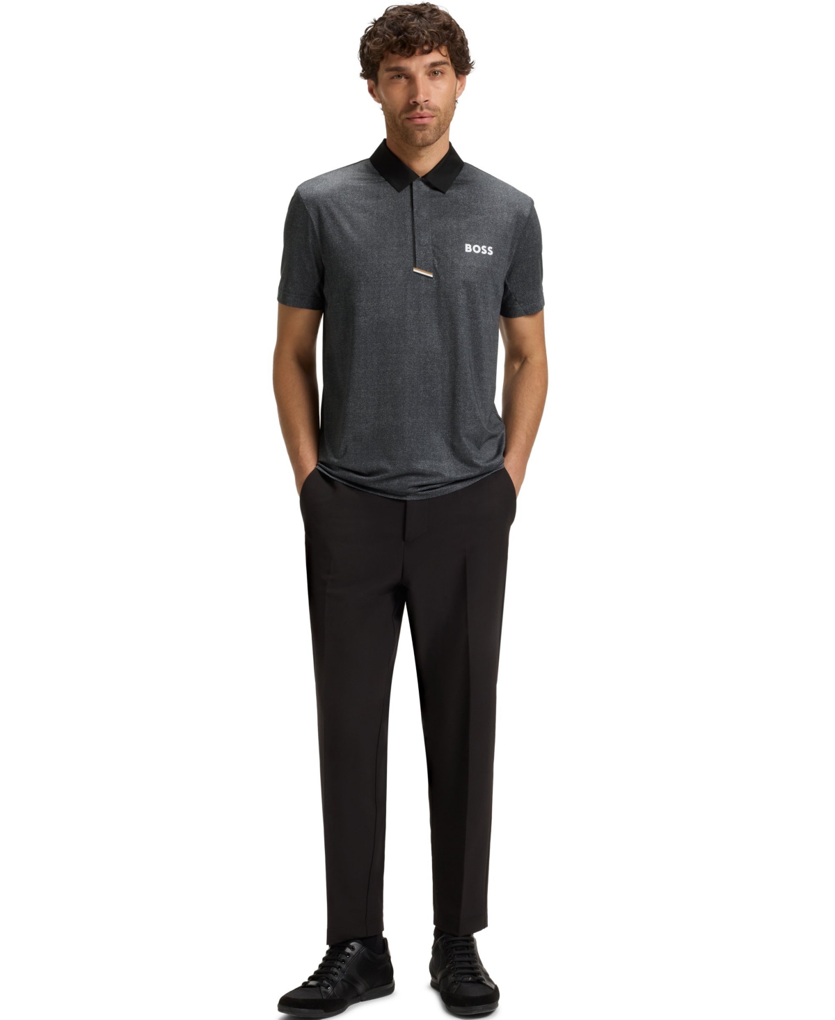 Hugo Boss Boss By  Men's Quick-dry Active Paddy Polo Shirt In Gray