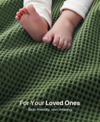 Waffle Weave Cotton Blanket, Full/Queen