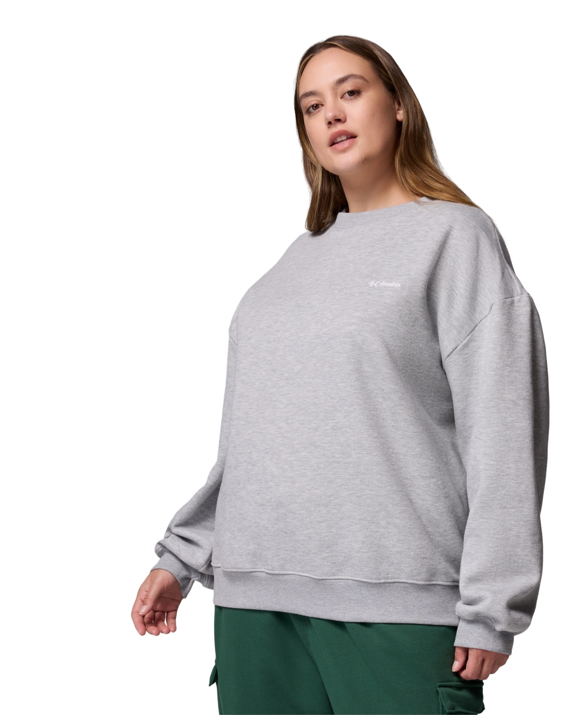 Columbia Plus Size Aldermore Crewneck Sweatshirt In Gray