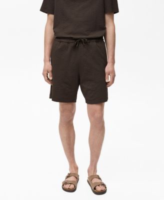 MANGO - Men'sDrawstringSeersucker5.47"Shorts