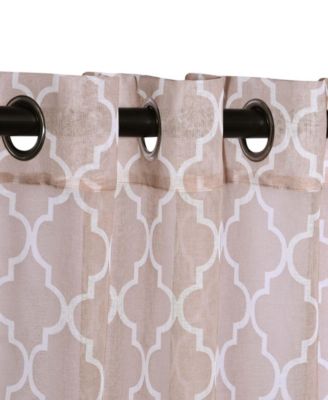 Trellis Sheer 2-Piece Curtain Panels with Grommet Header Top, 52" X 63"