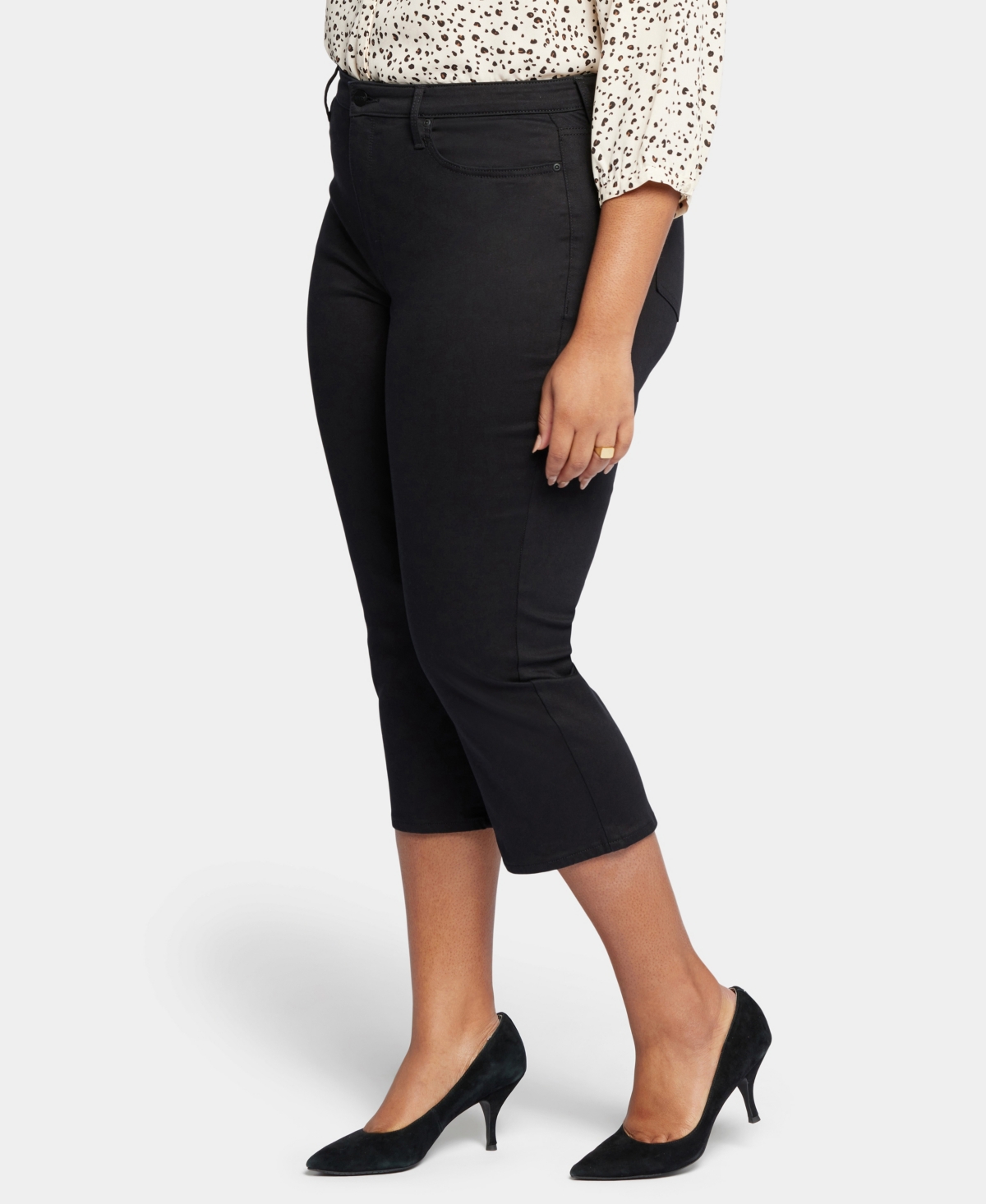 Nydj Plus Size Joni Relaxed Capri Jeans In White