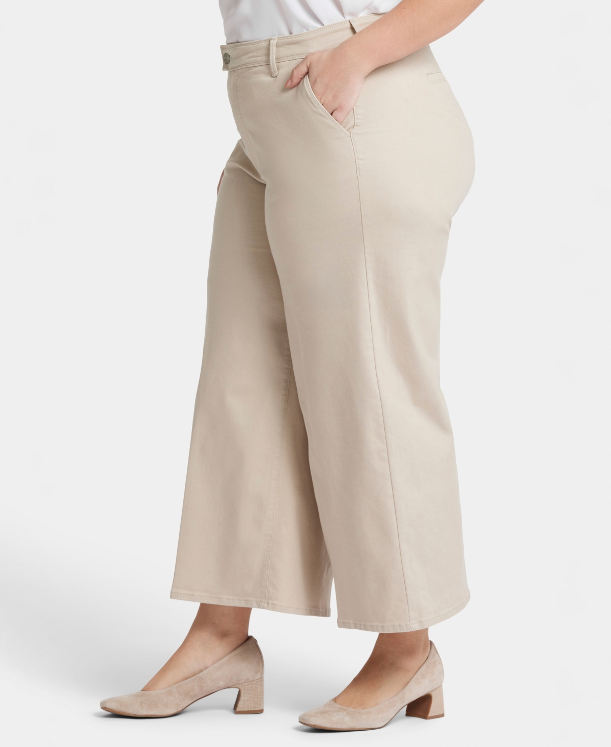 Nydj Mona High Waist Ankle Wide Leg Trouser Jeans In Neutral